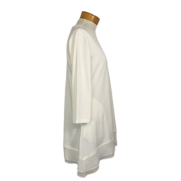 LOGO Lounge by Lori Goldstein French Terry with Tiered Chiffon Trim S - Picture 3 of 7